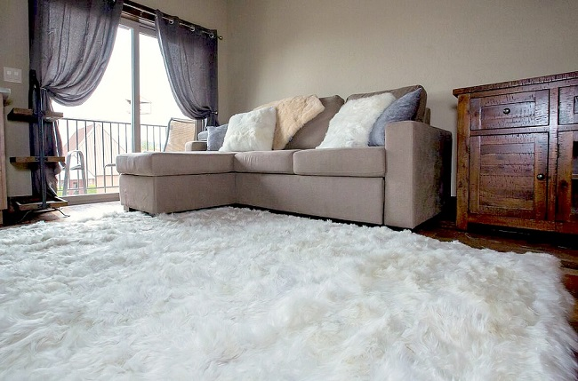 handmade in Peru custom rugs Alpaca Peruvian Luxurious Champagne Alpaca fur rug 