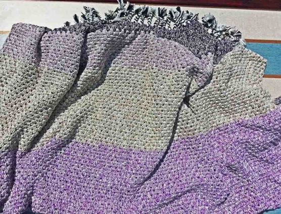 Royal Alpaca throw blanket beige-purple crochet_AMZN 7777_sddd