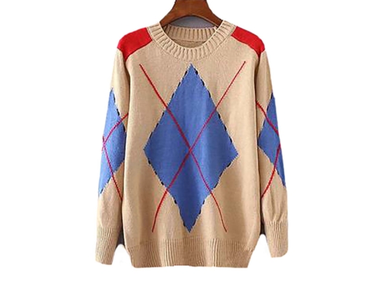Diamond_Pattern_Fashion_Sweater_Knitwear_Royal Alpaca V-Neck Sweater- AMZN1_sd